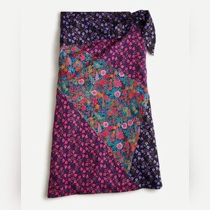 J. Crew Floral Skirt in Purple and Blue Size 4